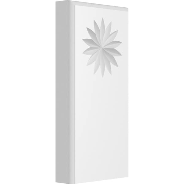 Ekena Millwork Standard Foster Flower Plinth Block With Rounded Edge, 4"W x 8"H x 1"P PBP040X080X100FOS11 - main